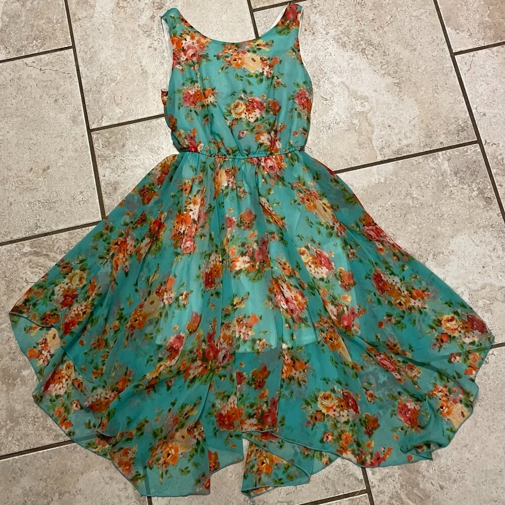 Women's Asymmetrical Floral Halter dress